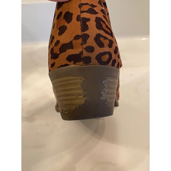 Arizona Booties Faux Cheetah Boots Print Memory Foam Women’s Size 9 Western - Picture 9 of 12